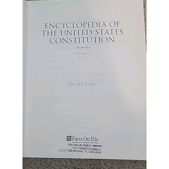Encyclopedia of the U.S. Constitution Vol. 1 HC David Schultz (ISBN 0816067635) - Picture 3 of 9